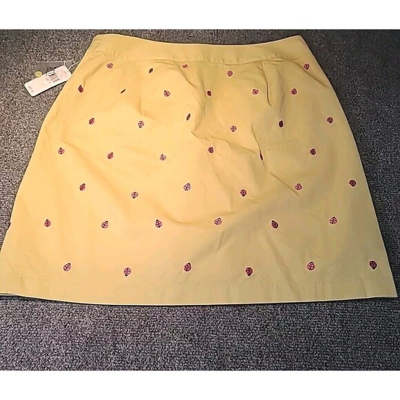 New NWT Kate Hill Casual Apple Green Embroidered Ladybug Skort Size 10 - Picture 2 of 12